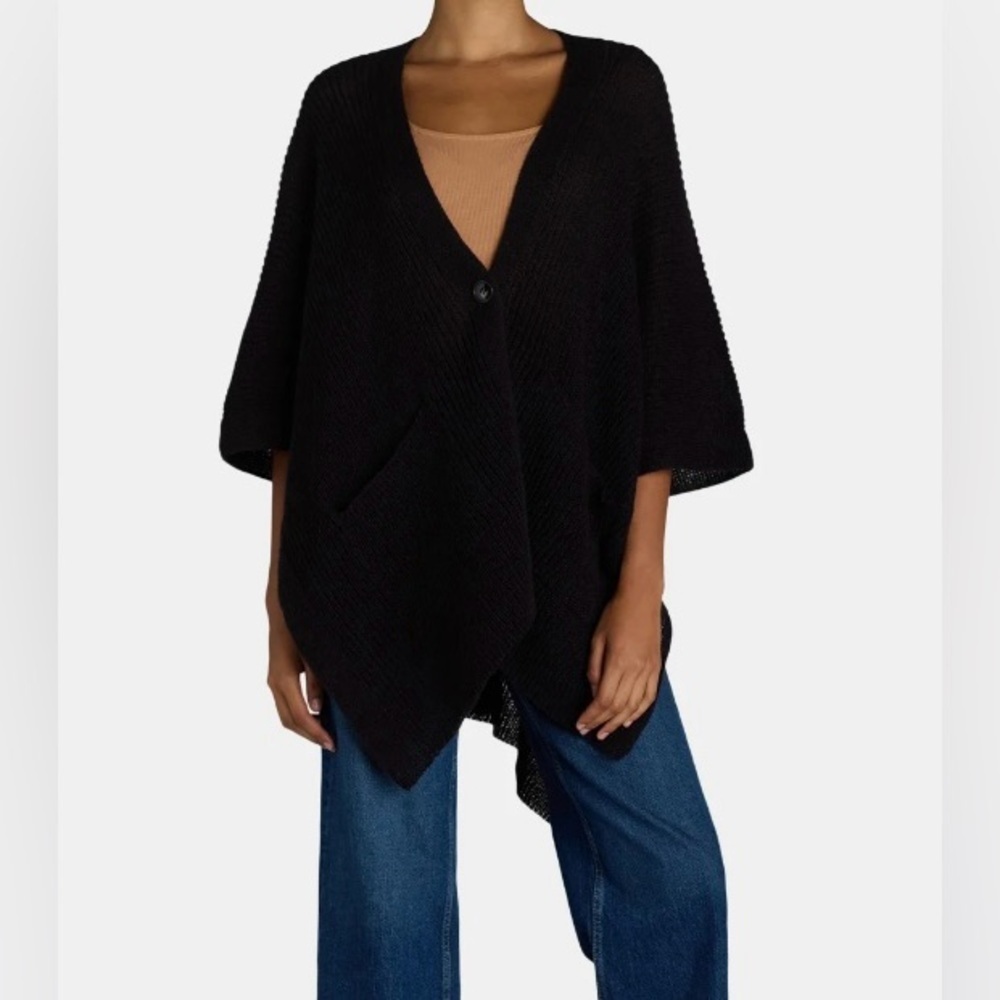 Women's Black Poncho